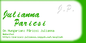 julianna paricsi business card